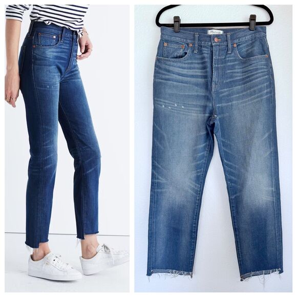 Madewell The Perfect Vintage High Rise Jeans Step Hem Edition in Medium Wash 30 - Picture 1 of 11